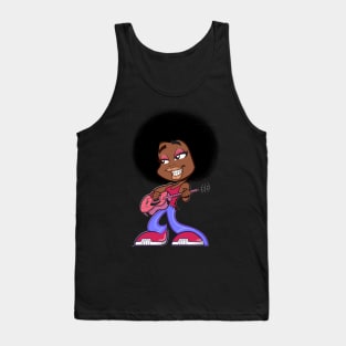 Afro girl playing a guitar. Tank Top